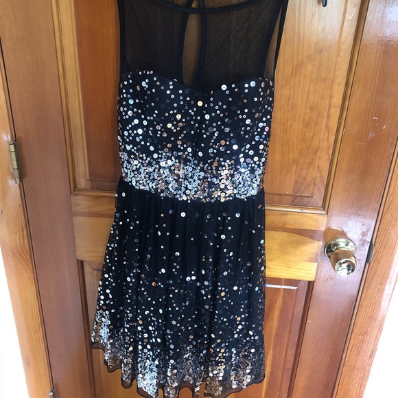 Sequined Black Dress - Picture 1 of 11